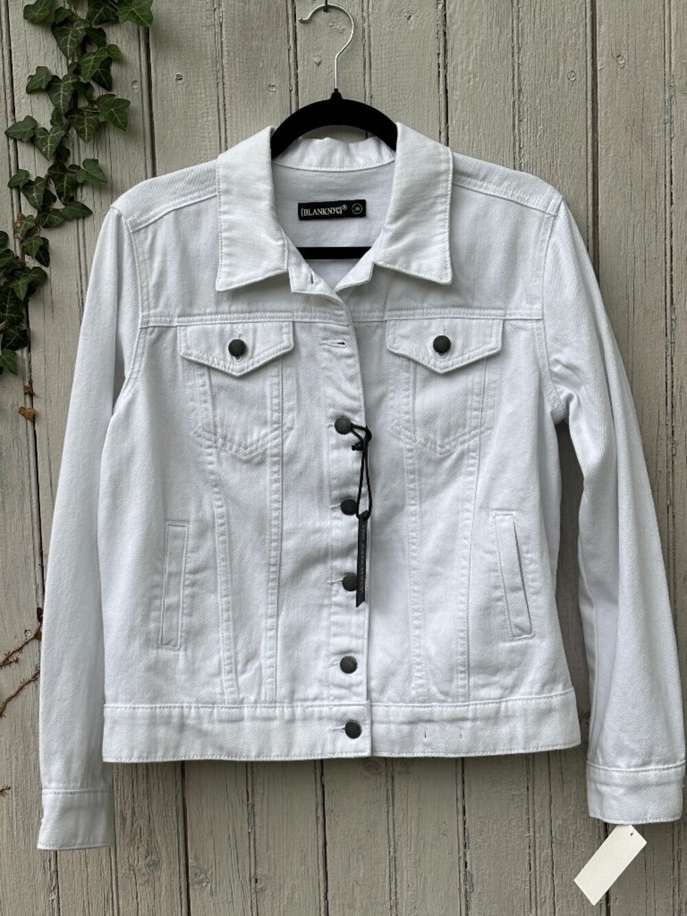 NWT Blank NYC Sometimes Social White Denim Jacket Size Small